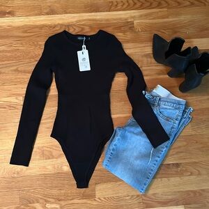 Merokeety  NWT, Size Small, Black bodysuit